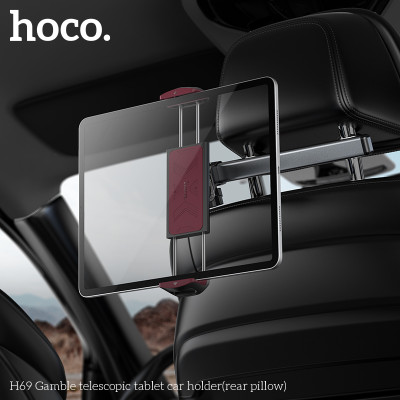 Автотримач для телефона HOCO H69 Gamble telescopic tablet car holder (rear pillow) Black and Red Автотримач для телефона HOCO H69 Gamble telescopic tablet car holder (rear pillow) Black and Red
