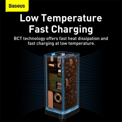 Мережевий зарядний пристрій Baseus GaN3 Pro Desktop Fast Charger 2U+2C 100W EU Black