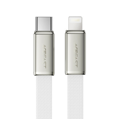 Кабель ACEFAST C24-01, USB to iP, 30W, 1.2m, Braided wire, Zinc alloy + TPE connectors, White