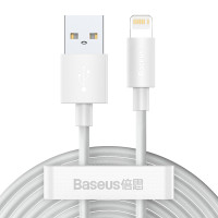 Кабель Baseus Simple Wisdom Data Cable Kit USB to iP 2.4A (2PCS/Set)1.5m White Кабель Baseus Simple Wisdom Data Cable Kit USB to iP 2.4A (2PCS/Set)1.5m White