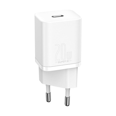 Мережевий зарядний пристрій Baseus Super Si Quick Charger 1C 20W EU White Мережевий зарядний пристрій Baseus Super Si Quick Charger 1C 20W EU White