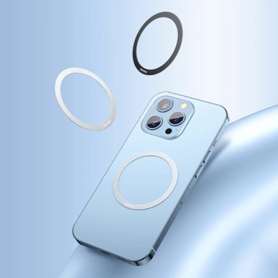 Пластина для магнітного тримача Baseus Halo Series Magnetic Metal Ring（2pcs/pack）Silver