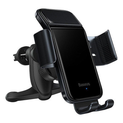 Автотримач для телефона Baseus Smart Solar Power Wireless Car Mount Electric Holder Black