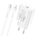 Мережевий зарядний пристрій з кабелем HOCO N22 Jetta PD25W charger set (Type-C to iP)(EU) White Мережевий зарядний пристрій з кабелем HOCO N22 Jetta PD25W charger set (Type-C to iP)(EU) White