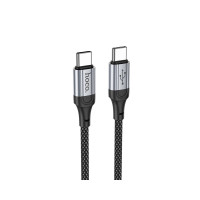 Кабель HOCO X102 Type-C to Type-C 3A, 1m, nylon, aluminum connectors, Black Кабель HOCO X102 Type-C to Type-C 3A, 1m, nylon, aluminum connectors, Black