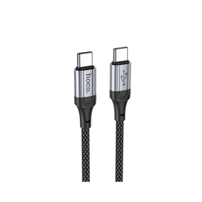 Кабель HOCO X102 Type-C to Type-C 3A, 1m, nylon, aluminum connectors, Black Кабель HOCO X102 Type-C to Type-C 3A, 1m, nylon, aluminum connectors, Black