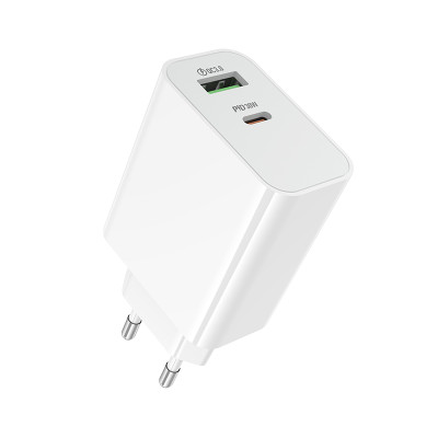 Мережевий зарядний пристрій BOROFONE BA108A Stellar PD30W+QC3.0 charger (EU) White Мережевий зарядний пристрій BOROFONE BA108A Stellar PD30W+QC3.0 charger (EU) White