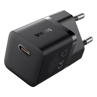 Мережевий зарядний пристрій Baseus GaN5 Fast Charger (mini) 1C 25W EU Cluster Black Мережевий зарядний пристрій Baseus GaN5 Fast Charger (mini) 1C 25W EU Cluster Black
