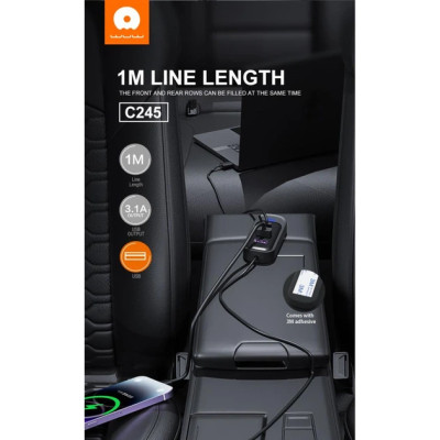 USB-хаб WUW-C245 3-in-1 USB-A to 2 USB-A, USB-C Black USB-хаб WUW-C245 3-in-1 USB-A to 2 USB-A, USB-C Black