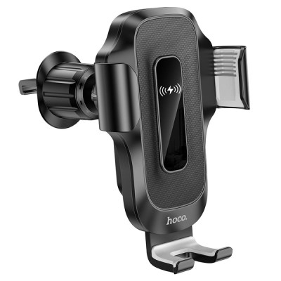 Автотримач для телефона з БЗП HOCO HW2 Wise automatic induction wireless fast charging car holder(air outlet) Black Автотримач для телефона з БЗП HOCO HW2 Wise automatic induction wireless fast charging car holder(air outlet) Black