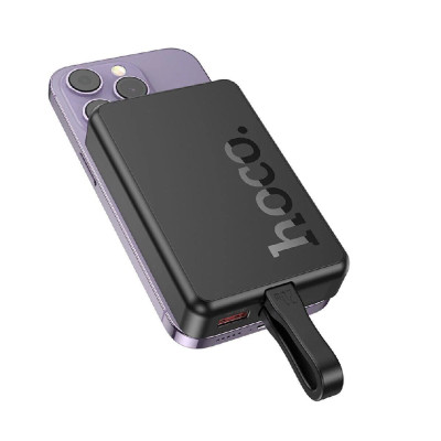 Зовнішній акумулятор HOCO Q24 Elegant 22.5W+PD20W fully compatible power bank with cable and magnetic fast charging(10000mAh) Black