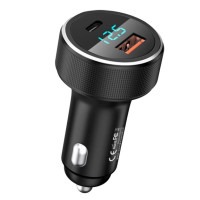 Автомобільний зарядний пристрій REMAX Salo Series 58.5W PD+QC 1A+1C Fast Charging Car Charger RCC215 Black Автомобільний зарядний пристрій REMAX Salo Series 58.5W PD+QC 1A+1C Fast Charging Car Charger RCC215 Black