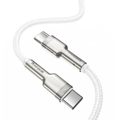 Кабель Baseus Cafule Series Metal Data Cable Type-C to Type-C 100W 1m White Кабель Baseus Cafule Series Metal Data Cable Type-C to Type-C 100W 1m White