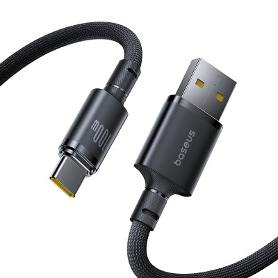 Кабель Baseus New Braided Fast Charging Cable USB-A to USB-C 100W/7.5W 1m Cosmic Black