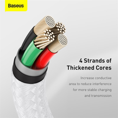 Кабель Baseus Cafule Series Metal Data Cable USB to IP 2.4A 2m White