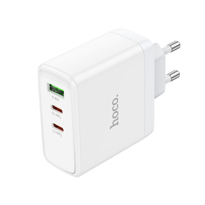 Мережевий зарядний пристрій HOCO N30 Glory PD65W three-port(2C1A) fast charger White