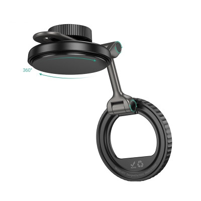 Автотримач для телефона HOCO H77 View folding magnetic ring car holder (center console) Black Metal Gray Автотримач для телефона HOCO H77 View folding magnetic ring car holder (center console) Black Metal Gray