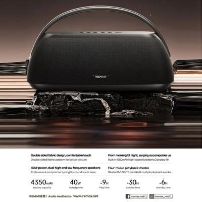 Портативна колонка REMAX RB-M28, 40W, Black Портативна колонка REMAX RB-M28, 40W, Black