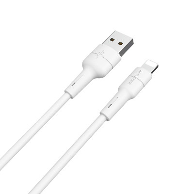 Кабель BOROFONE BX30 USB to iP 2.4A, 1m, silicone, TPE connectors, White Кабель BOROFONE BX30 USB to iP 2.4A, 1m, silicone, TPE connectors, White