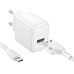 Мережевий зарядний пристрій з кабелем BOROFONE BAS42A Potential single-port QC3.0 charger set(Micro)(EU) White