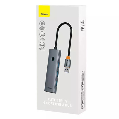 USB-хаб Baseus UltraJoy Series 4-Port HUB Space Grey（USBA to USB3.0*4）