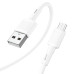 Кабель HOCO X83 USB to Micro 2.4A, 1m, PVC, PVC connectors, White