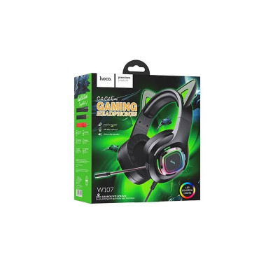 Навушники ігрові HOCO W107 Cute cat luminous cat ear gaming headphones Elf Cat Навушники ігрові HOCO W107 Cute cat luminous cat ear gaming headphones Elf Cat