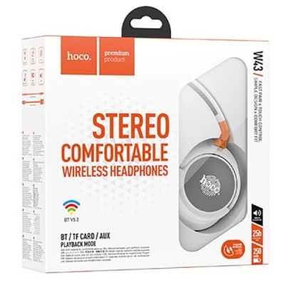 Бездротові накладні навушники HOCO W43 Adventure BT headphones White
