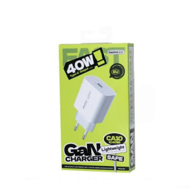 Мережевий зарядний пристрій REMAX Huiying GaN Fast Charging Charger CA10(C40W) EU-white Мережевий зарядний пристрій REMAX Huiying GaN Fast Charging Charger CA10(C40W) EU-white