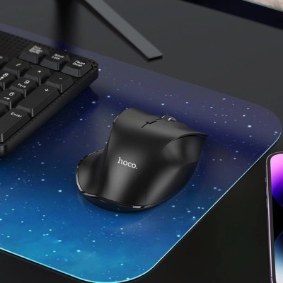 Маніпулятор миша HOCO GM24 Mystic six-button dual-mode business wireless mouse Black Маніпулятор миша HOCO GM24 Mystic six-button dual-mode business wireless mouse Black