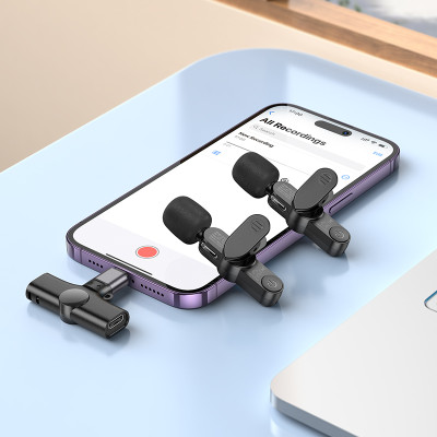 Бездротова мікрофонна система BOROFONE BFK12 Trophy lavalier dual-mic (iP/Type-C) Black