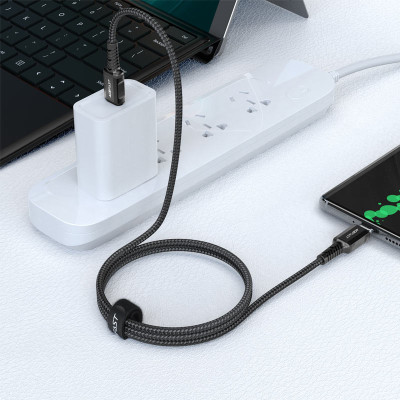 Кабель ACEFAST C1-03 Type-C to Type-C 3A, 1.2m, nylon, aluminum connectors, Black Кабель ACEFAST C1-03 Type-C to Type-C 3A, 1.2m, nylon, aluminum connectors, Black