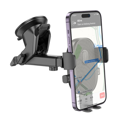 Автотримач для телефона BOROFONE BH93 Grand one-button car holder(center console) Black Автотримач для телефона BOROFONE BH93 Grand one-button car holder(center console) Black