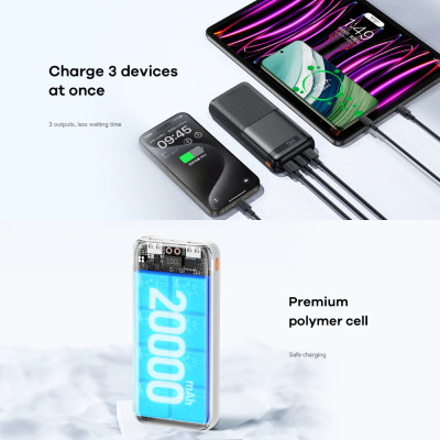 Зовнішній акумулятор REMAX Piloteer Series 20W+22.5W Fast Charging Power Bank 20000mAh RPP-72 Black Зовнішній акумулятор REMAX Piloteer Series 20W+22.5W Fast Charging Power Bank 20000mAh RPP-72 Black