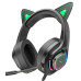 Навушники ігрові HOCO W107 Cute cat luminous cat ear gaming headphones Elf Cat
