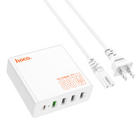 Мережевий зарядний пристрій HOCO C114A Vision PD65W five-port(1C4A) charger White
