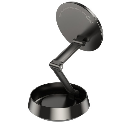 Автотримач для телефона HOCO H83 Metal ring magnetic car holder(center console) metal grey