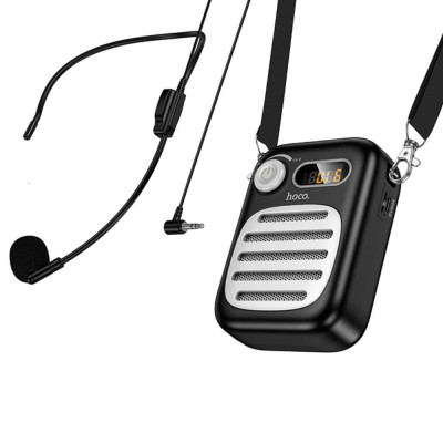 Портативна колонка з гарнітурою HOCO L23 Lemony speaker with wired microphone 5W Black