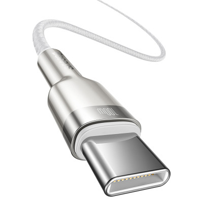 Кабель Baseus Cafule Series Metal Data Cable Type-C to Type-C 100W 1m White Кабель Baseus Cafule Series Metal Data Cable Type-C to Type-C 100W 1m White