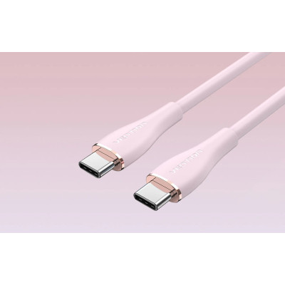 Кабель Vention USB 2.0 C Male to C Male 5A Cable 1M Pink Silicone Type (TAWPF) Кабель Vention USB 2.0 C Male to C Male 5A Cable 1M Pink Silicone Type (TAWPF)
