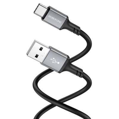 Кабель BOROFONE BX83 Type-C Famous silicone charging data cable Black