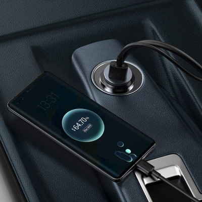 Автомобільний зарядний пристрій Baseus Share Together PPS multi-port Fast charging with extension cord 120W 3U+1C Gray