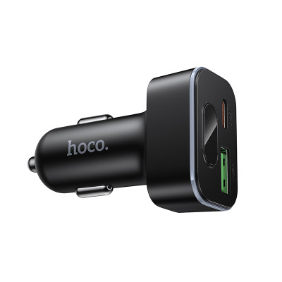 Автомобільний зарядний пристрій HOCO Z63B Barry 48W dual port PD30W+QC3.0 digital display car charger