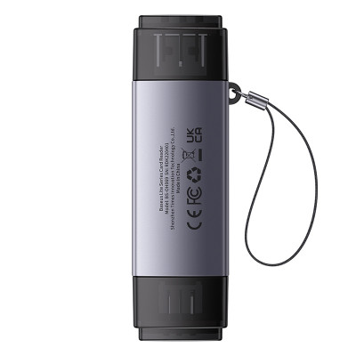 USB-хаб Baseus Lite Series USB-A & Type-C  to SD/TF Card Reader  Grey