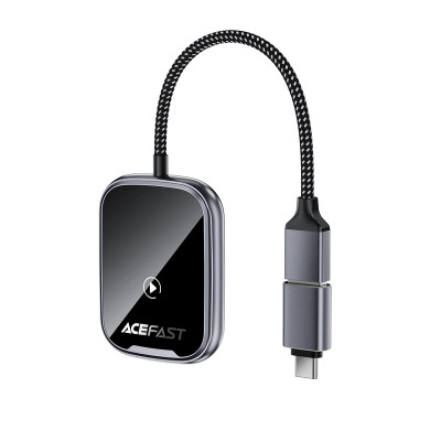 Адаптер ACEFAST QC1 CarPlay wireless adapter for car Metal Gray
