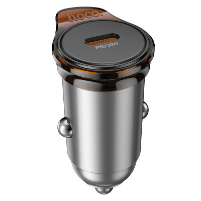 Автомобільний зарядний пристрій HOCO NZ16 Rigorous single port PD30W car charger Metal Grey Автомобільний зарядний пристрій HOCO NZ16 Rigorous single port PD30W car charger Metal Grey