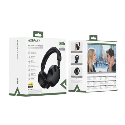 Бездротові накладні навушники ACEFAST H14 hybrid ANC wireless headset Black Бездротові накладні навушники ACEFAST H14 hybrid ANC wireless headset Black