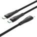 Кабель HOCO U102 Type-C to Type-C+Type-C 5A, 100W 1.5m, nylon, aluminum connectors, Black