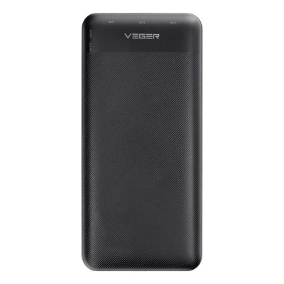 Зовнішній акумулятор VEGER 30000 mAh PD QC3.0 3A 20W L30 (W3008PD) black