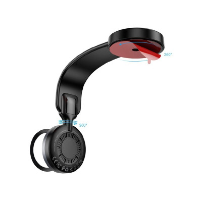 Автотримач для телефона з БЗП HOCO HW29 Totem ring magnetic wireless fast charging car holder (center console) Black Metal Gray